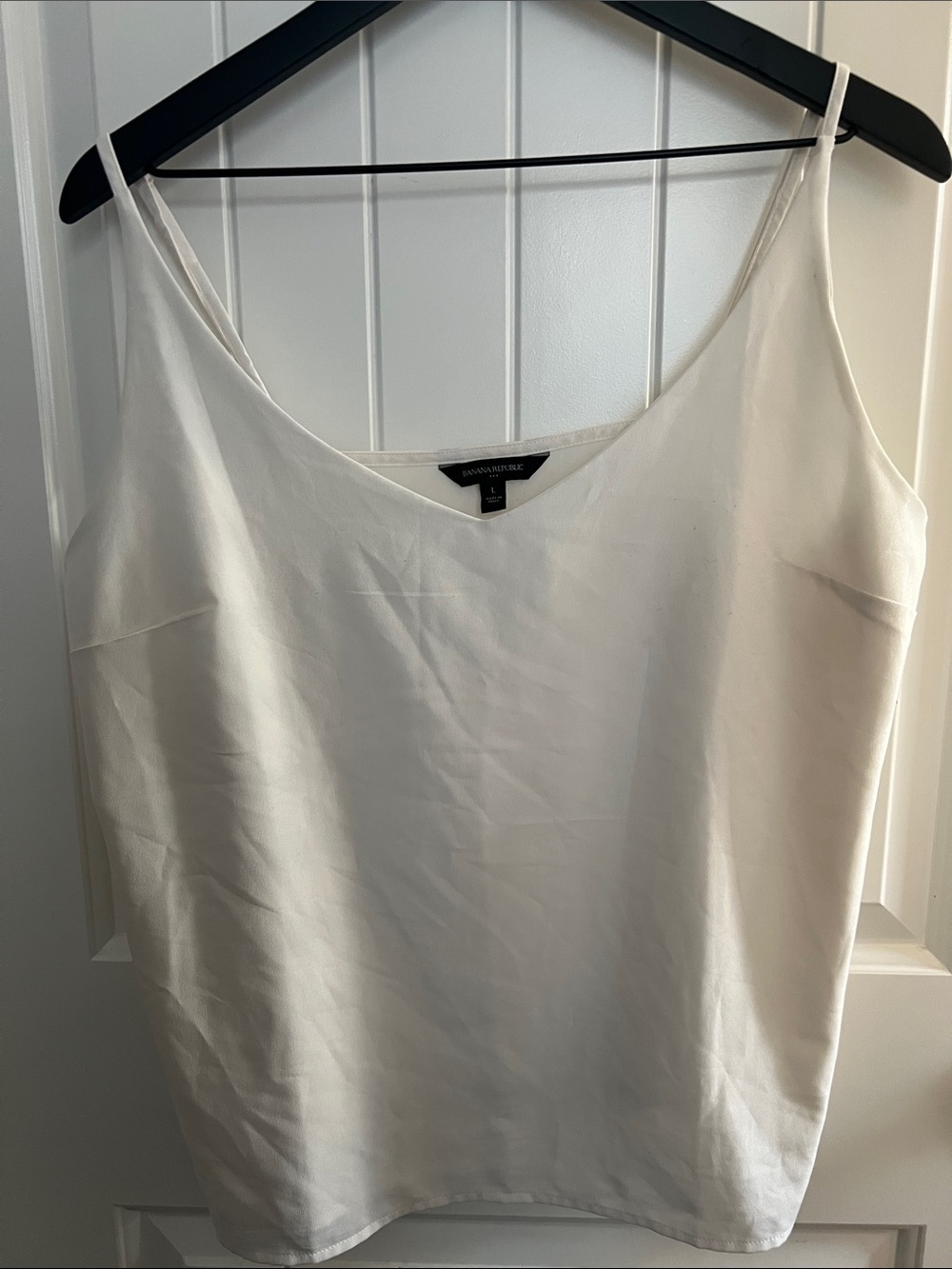 Banana Republic Ivory V-Neck Satin Camisole